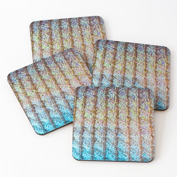 Item preview, Blue, pink, yellow and while scarf  designed and sold by thebentknitter.