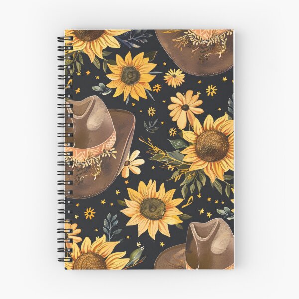 Aperçu de l'œuvre Motif de chapeau de cowboy à fleurs-foncé créée et vendue par HippieShackAL.