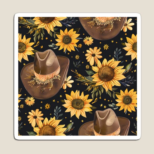 Artikelvorschau, Blumen-Cowboyhut-Muster-dunkel entworfen und verkauft von HippieShackAL.
