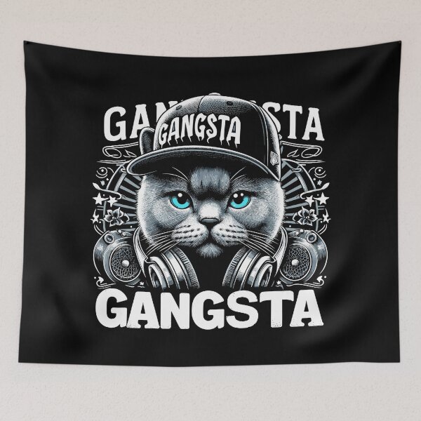 Item preview, BKH British Shorthair Blue Cat Gangsta Gangster Gift designed and sold by Pineapple-Tree.