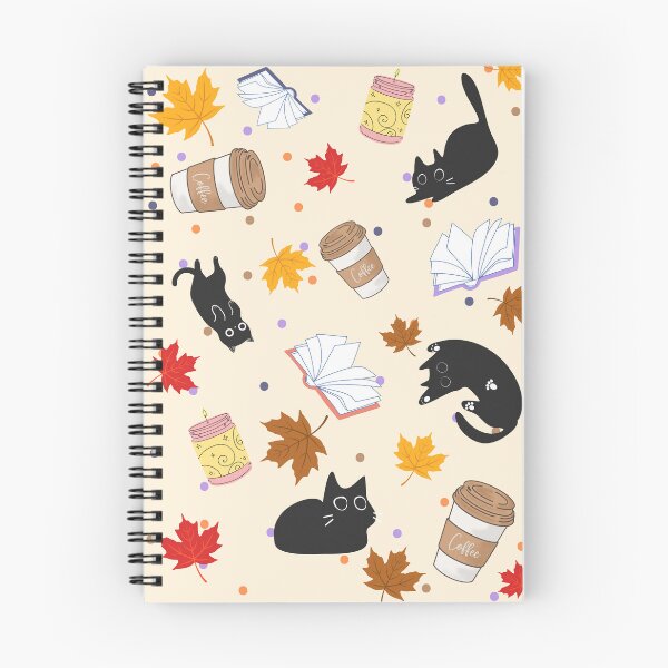 Item preview, Aesthetic cats, coffe, books, leves and candles design designed and sold by Marciolinioario.