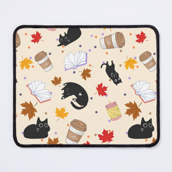 Item preview, Aesthetic cats, coffe, books, leves and candles design designed and sold by Marciolinioario.