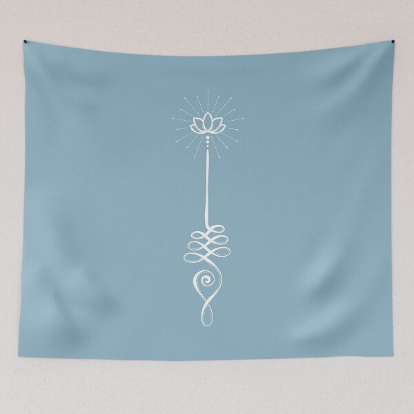 Item preview, Unalome with Plain Background - Sky + Snow designed and sold by Irene Estelle.