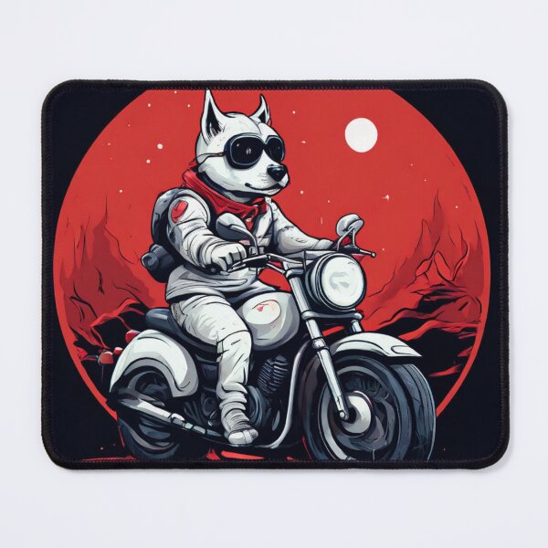 Item preview, Dog Riding a Motorcycle Under the Moon: Legendary Adventure designed and sold by Colorful-Garden.