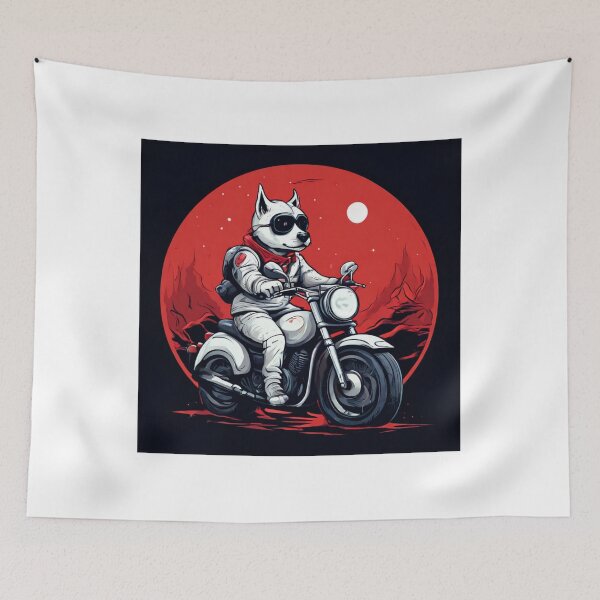 Item preview, Dog Riding a Motorcycle Under the Moon: Legendary Adventure designed and sold by Colorful-Garden.