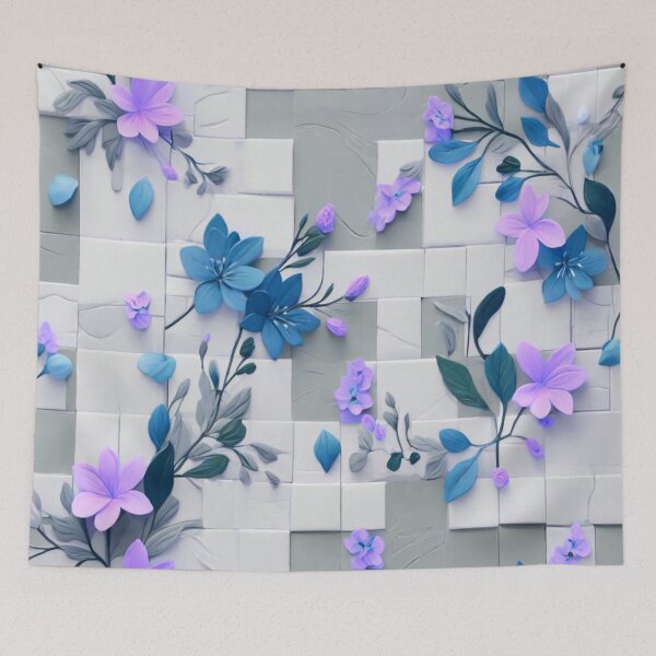 Item preview, Flowers on squares  designed and sold by Flowersonstuff.