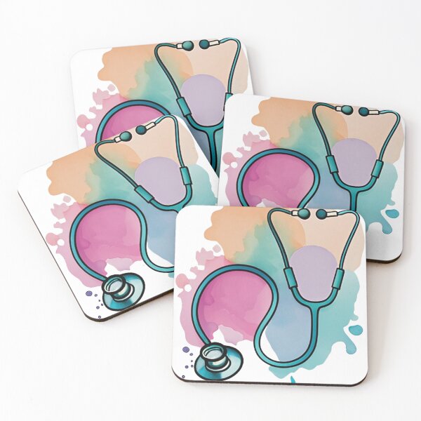 Item preview,  Watercolor Stethoscope Heartbeat Echo Illustration designed and sold by SellingWSarah17.