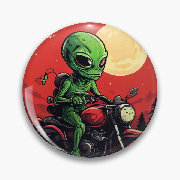 Item preview, Alien Riding a Motorcycle Under the Moon: Legendary Adventure designed and sold by Colorful-Garden.