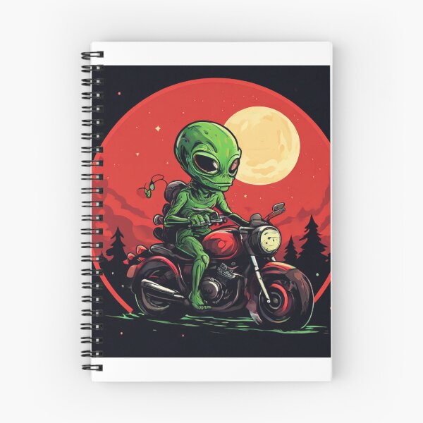 Item preview, Alien Riding a Motorcycle Under the Moon: Legendary Adventure designed and sold by Colorful-Garden.
