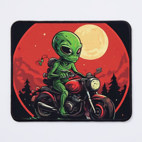 Item preview, Alien Riding a Motorcycle Under the Moon: Legendary Adventure designed and sold by Colorful-Garden.