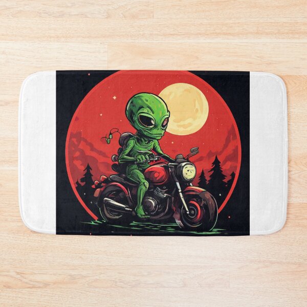 Item preview, Alien Riding a Motorcycle Under the Moon: Legendary Adventure designed and sold by Colorful-Garden.
