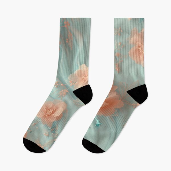 Item preview, Flannel texture and turquoise and peach fuzz flowers designed and sold by Fantasyplus.