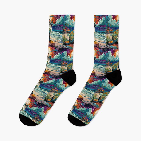 Item preview, Beautiful Abstract Cat on a Beach Under the Moon designed and sold by PixelCraftDSG.
