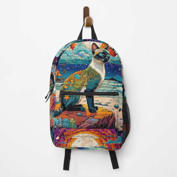 Item preview, Beautiful Abstract Cat on a Beach Under the Moon designed and sold by PixelCraftDSG.