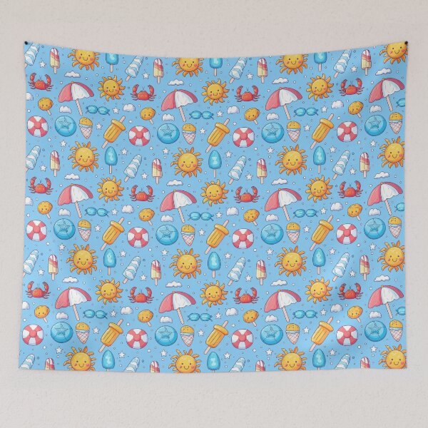 Item preview, Blue Summer Beach Pattern  designed and sold by NDaZone.