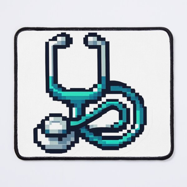 Item preview, Teal Pixel Stethoscope Illustration designed and sold by SellingWSarah17.