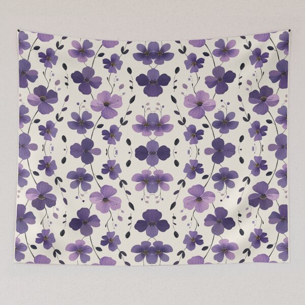 Item preview, Purple floral pattern designed and sold by AnnDart.