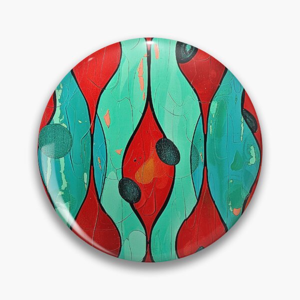 Item preview, Retro Vintage Mid Century Modern Turquoise and Red Pattern designed and sold by HollywoodInked.