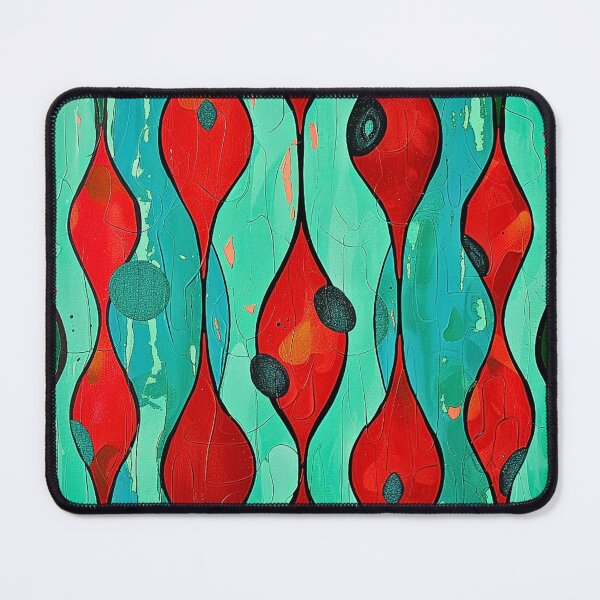 Item preview, Retro Vintage Mid Century Modern Turquoise and Red Pattern designed and sold by HollywoodInked.