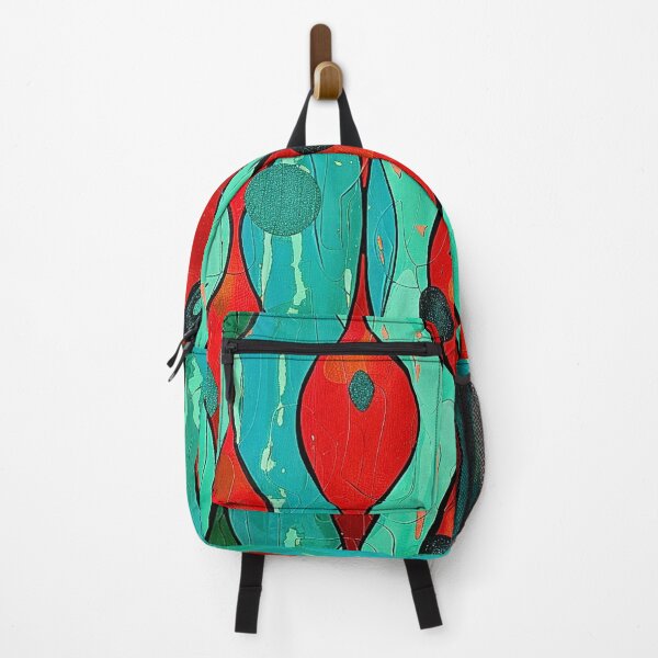 Item preview, Retro Vintage Mid Century Modern Turquoise and Red Pattern designed and sold by HollywoodInked.