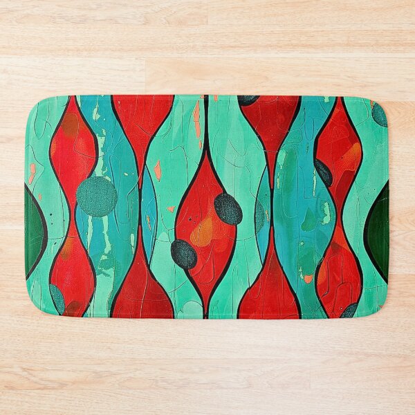 Item preview, Retro Vintage Mid Century Modern Turquoise and Red Pattern designed and sold by HollywoodInked.