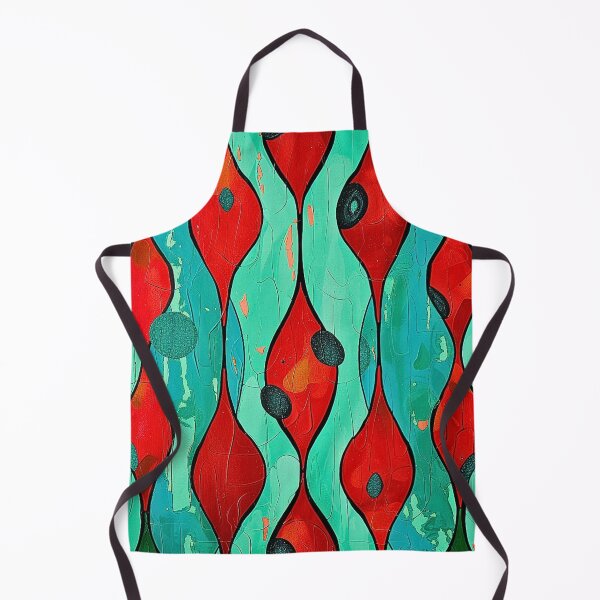 Item preview, Retro Vintage Mid Century Modern Turquoise and Red Pattern designed and sold by HollywoodInked.