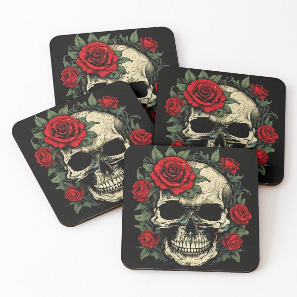 Item preview, Roses & Bones: Vintage Skull and Rose designed and sold by Colorful-Garden.