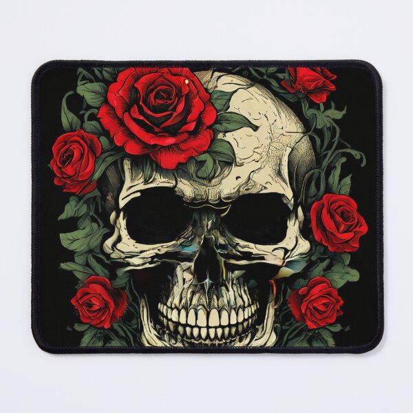 Item preview, Roses & Bones: Vintage Skull and Rose designed and sold by Colorful-Garden.