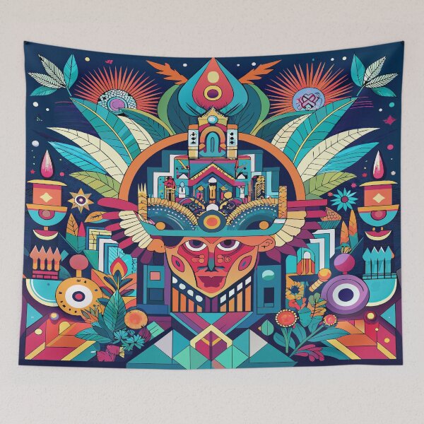Item preview, maximalist abstract colorful shapes illustration designed and sold by AgarutanPrint.