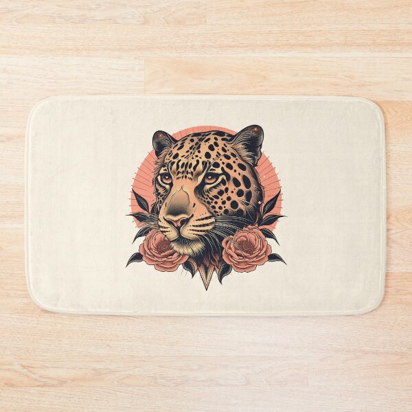 Item preview, Vintage Leopard Head Tattoo designed and sold by RetroPrints.