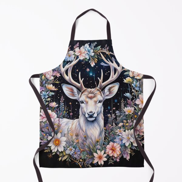 Item preview, The Gaze of the Deer Adorned with a Circle of Beautiful Summer Flowers designed and sold by PixelCraftDSG.