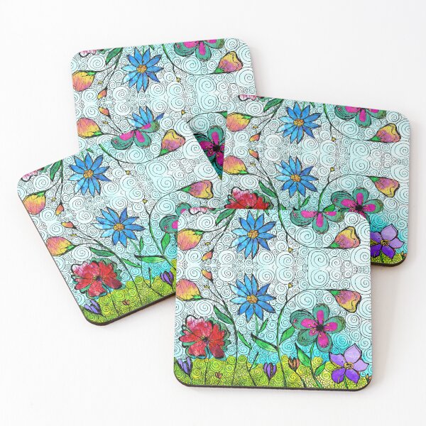 Item preview, Garden Medley Colorful Botanical Flower Art designed and sold by Sharon Cummings Art.