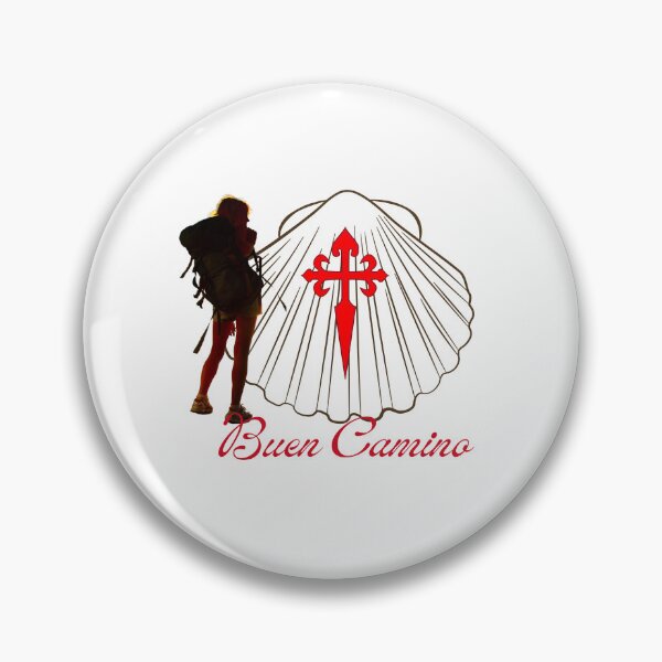 Item preview, Buen Camino de Santiago Female Pilgrim Scallop Shell Cross of Saint James designed and sold by Brasilia.