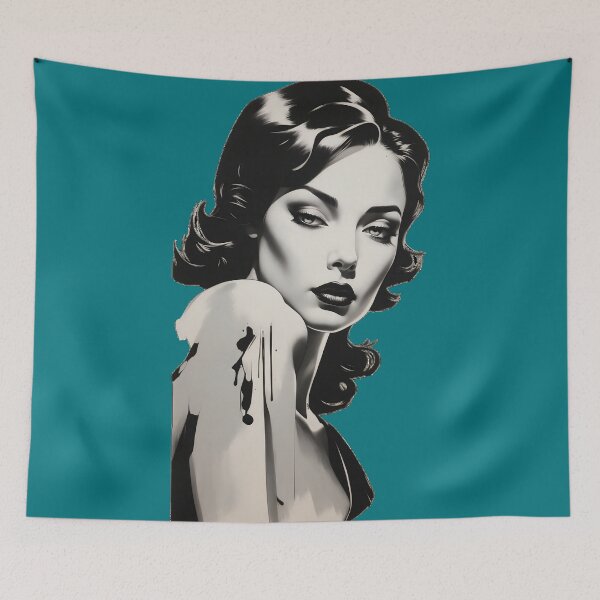 Item preview, Whispers of Noir Elegance Draped in Monochromatic Silk designed and sold by ArtComixHaven.