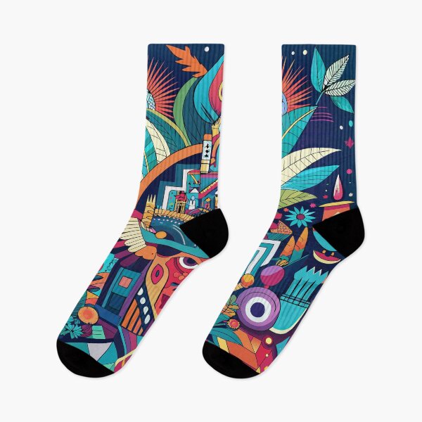 Item preview, maximalist abstract colorful shapes illustration designed and sold by AgarutanPrint.