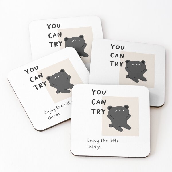 Item preview, You Can Try - Enjoy the little things | Black Bear - Cartoon Style designed and sold by RM-Journey.