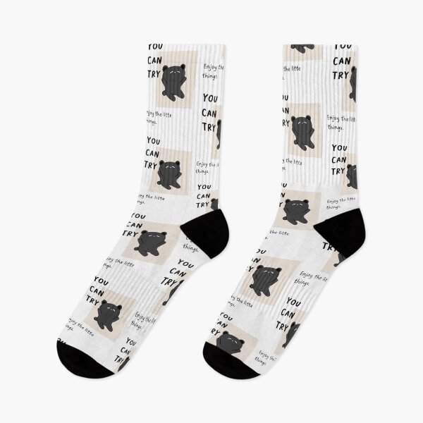 Item preview, You Can Try - Enjoy the little things | Black Bear - Cartoon Style designed and sold by RM-Journey.