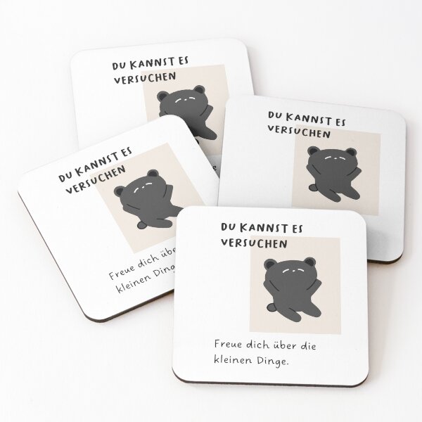 Item preview, Du kannst es versuchen - genieße die kleinen Dinge | Black Bear - Cartoon Style designed and sold by RM-Journey.