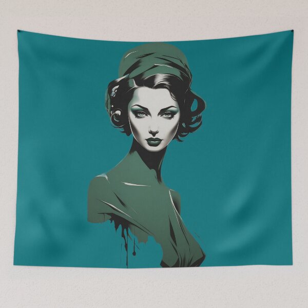 Item preview, Emerald Enigma Mesmerizing Hues in Fluid Artistry designed and sold by ArtComixHaven.