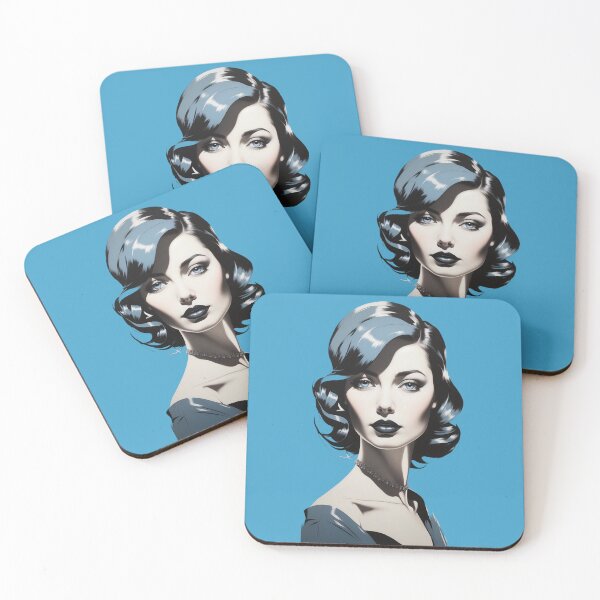 Item preview, Monochrome Glamour Vintage Vibes in Modern Portrait Art designed and sold by ArtComixHaven.