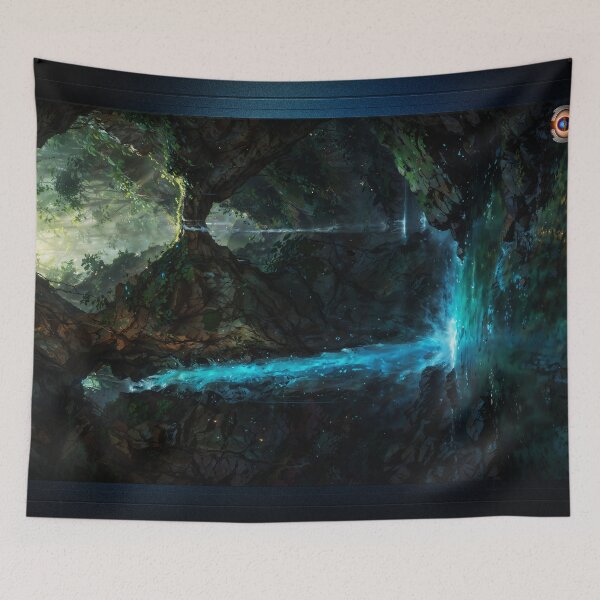 Item preview, The Hidden Blue Falls Of The Eslaeden Forest Beautiful AI Concept Art by Xzendor7 designed and sold by Xzendor7 Digital Art Creations.