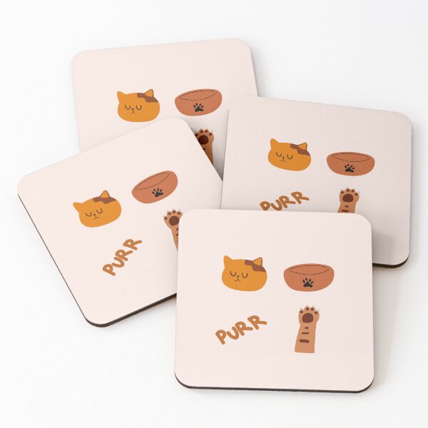 Item preview, Cozy Cat Nap: Orange Cat Illustration with Pet Bowl | Cute Artwork and Paw Print | Pink Background designed and sold by RM-Journey.