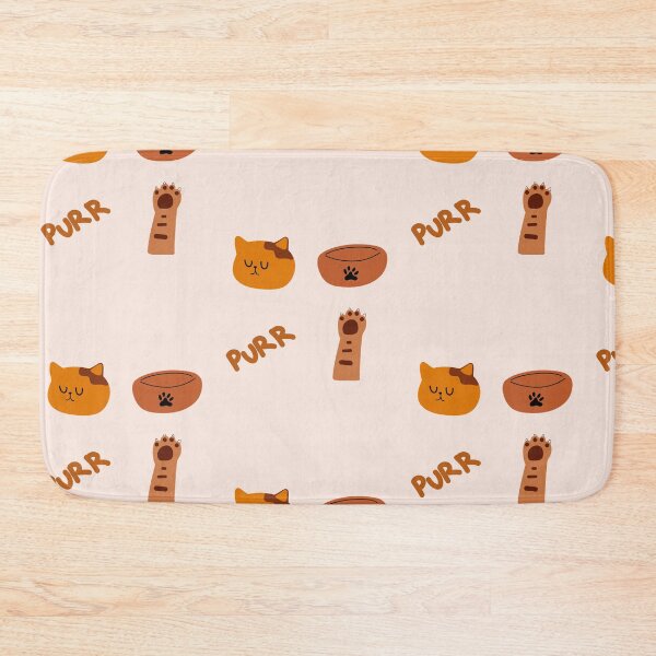 Item preview, Cozy Cat Nap: Orange Cat Illustration with Pet Bowl | Cute Artwork and Paw Print | Pink Background designed and sold by RM-Journey.