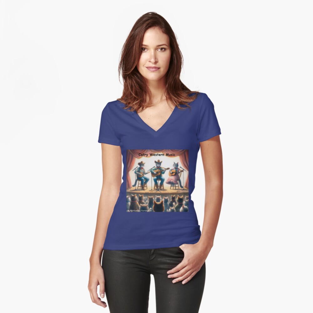 Item preview, Fitted V-Neck T-Shirt designed and sold by ltcartoons.