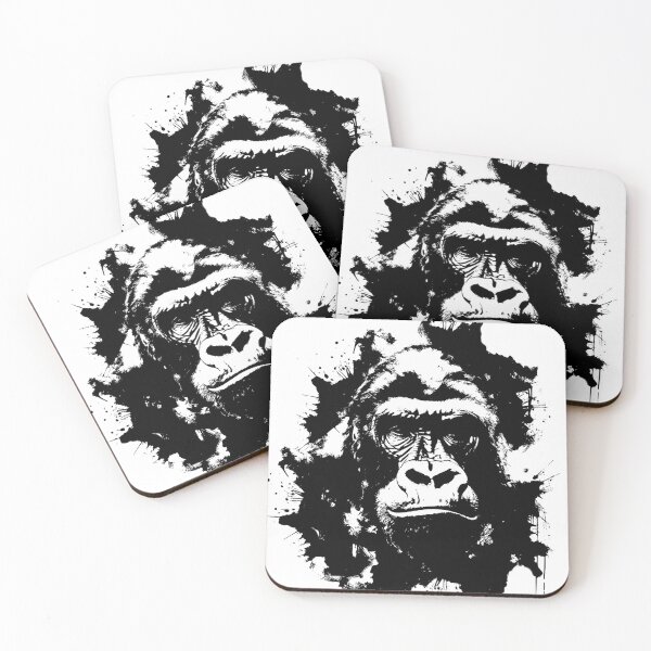 Item preview, gorilla in black and white designed and sold by jean giosi.
