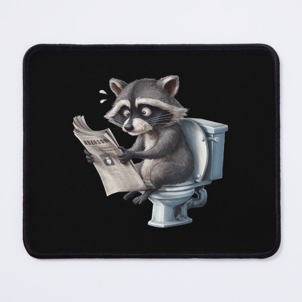 Item preview, The Racoon Shock Reading The Newspaper on Toilet designed and sold by jierrfan.