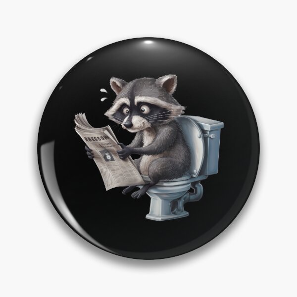 Item preview, The Racoon Shock Reading The Newspaper on Toilet designed and sold by jierrfan.