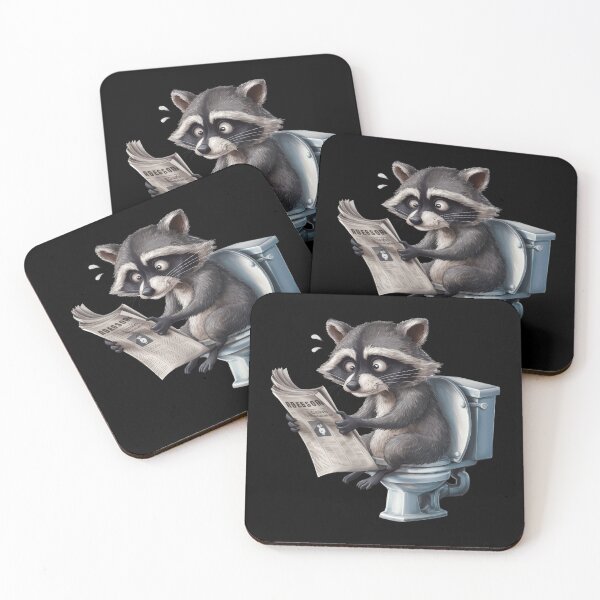 Item preview, The Racoon Shock Reading The Newspaper on Toilet designed and sold by jierrfan.