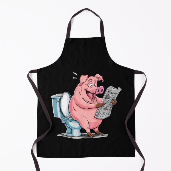 Item preview, The Pig Excited With News on Newspaper While in Toilet designed and sold by jierrfan.