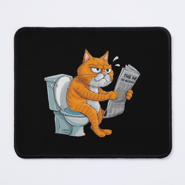 Item preview, The Cat Grumpy While reading The News on Newspaper in Toilet designed and sold by jierrfan.